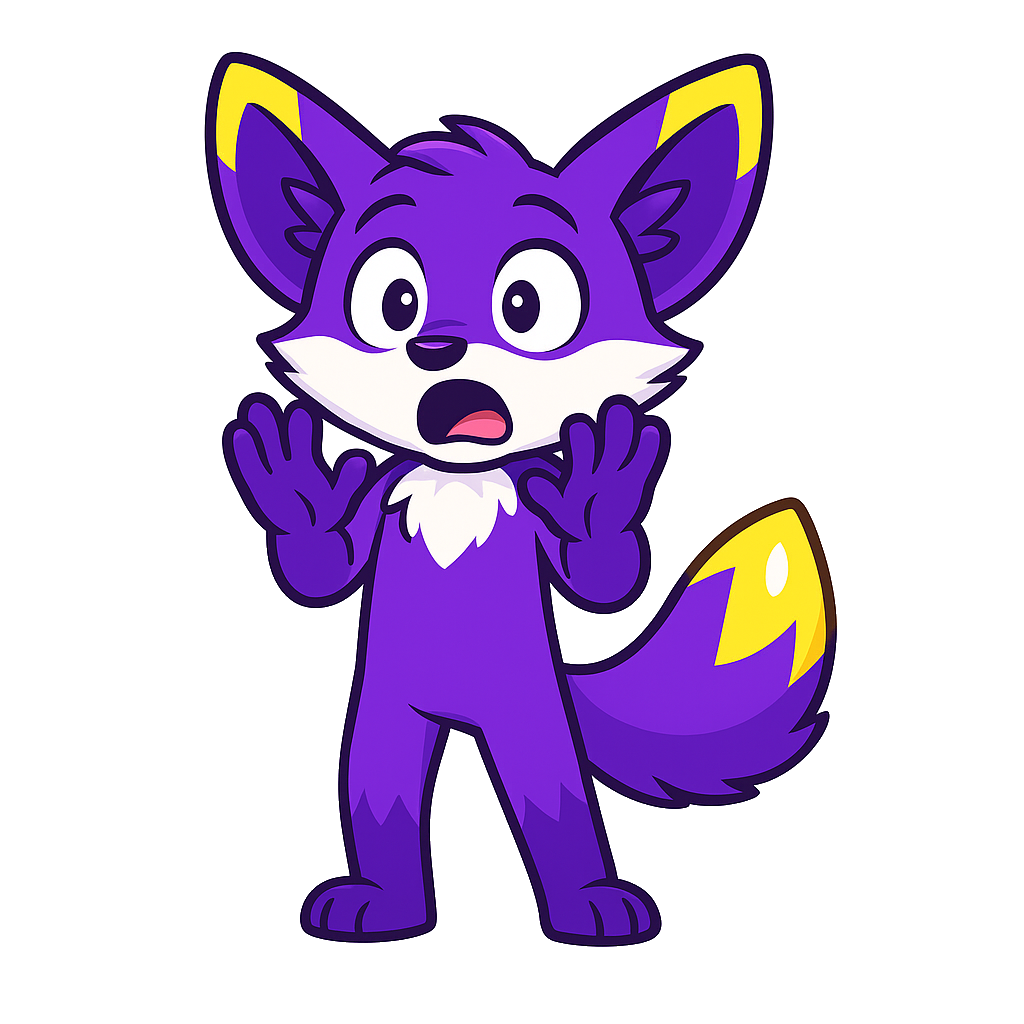 Bolt the Quzzo fox, surprised